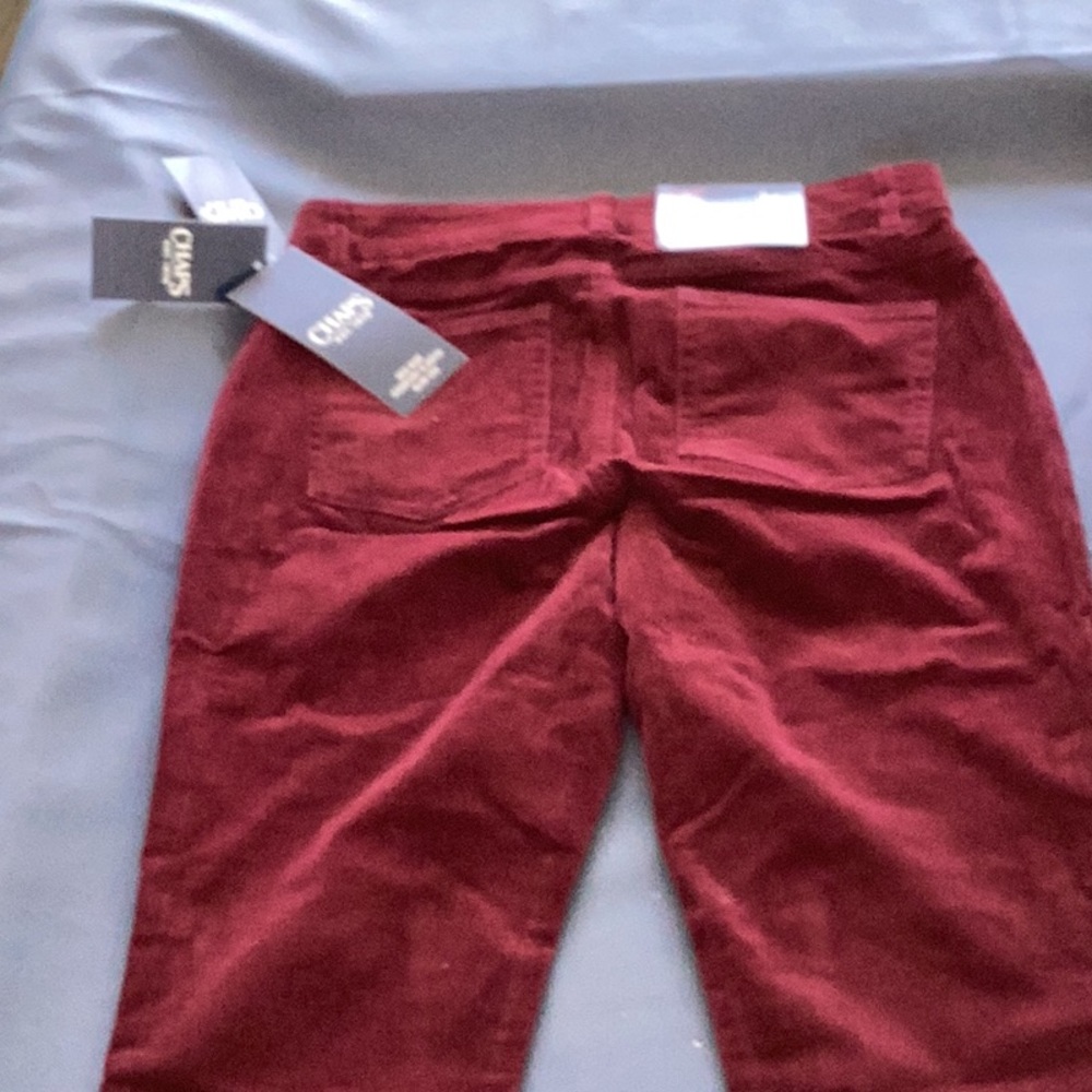 “Fit-Shape-Sculpt” corduroy pants. Brand-new with tags. Burgundy/Wine color.